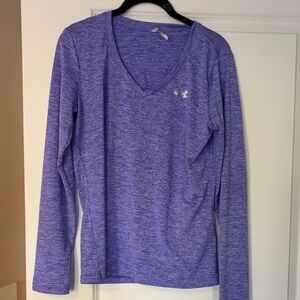 Under Armour Women's Heather Violet Long-Sleeve V-Neck Top